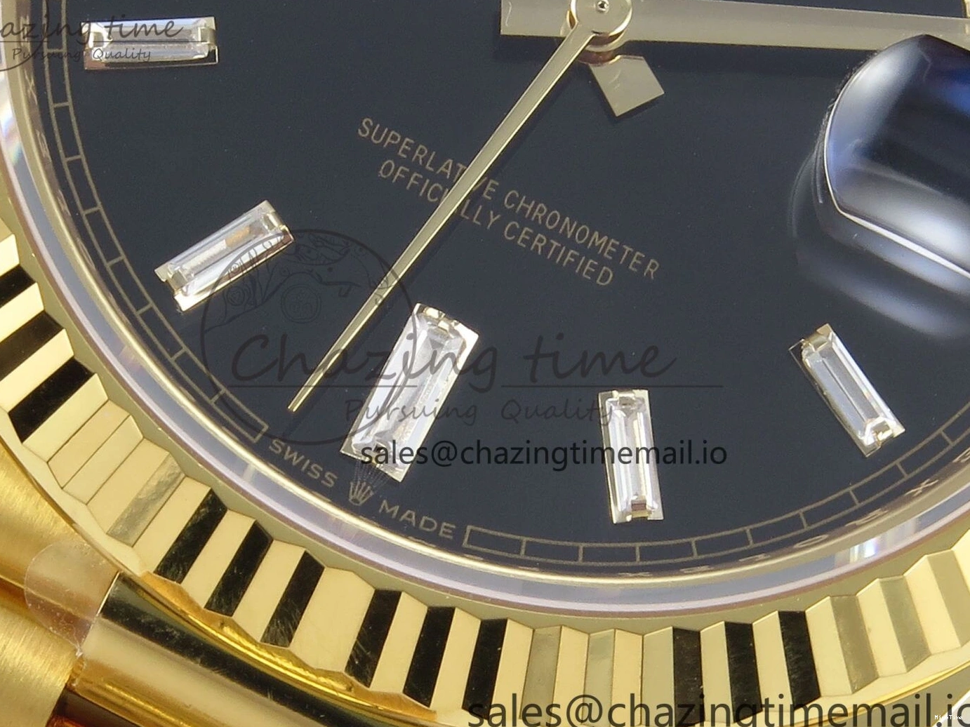 MiroTime 0320 Packable Day Date 40 YG 228238 THBF 1:1 Best Edition Black Crystal Dial on President Bracelet VR3255 V3 (Gain Weight) 378